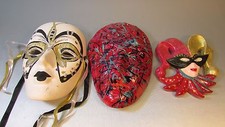 Lot of 3 Mardi Gras New Orleans MaskWall Art decor ceramic