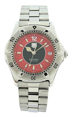 RARE Vintage Men's 38mm Tag Heuer Automatic Red/ Green Dial Watch