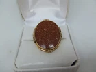 10KY.G 17.5 ct. goldstone ring size 7.5
