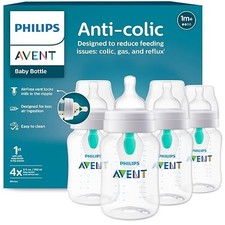 Philips AVENT Anti-Colic Baby Bottles with AirFree Vent 4oz 4pk Clear SCY701/04