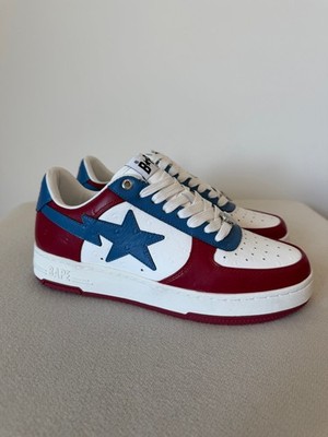 Bape Sta #3 Ostrich Sneakers - Size 12 - Red Blue - NEW