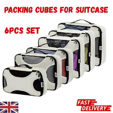 6Pcs Compression Bags Organiser Suitcases Packing Cubes Storage Luggage Travel