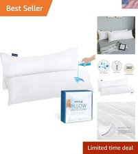 Waterproof Pillow Protector Body Size 2 Pack, Body Pillow Cover with Zipper 2...