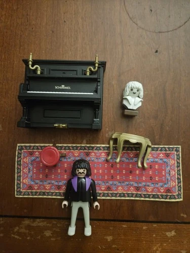 PLAYMOBIL VINTAGE 5551 PIANIST VICTORIAN MANSION DOLLHOUSE HOUSE 1989 EUC Works