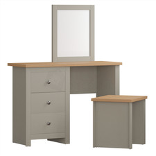 Modern Dressing Table Mirror Stool Set Drawers Vanity Makeup Desk Bedroom White