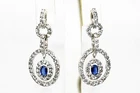 $395 .925 Sterling Silver 5.00CT Natural Topaz & Kyanite Cluster Dangle Earrings