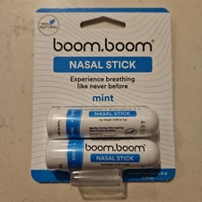 Boom Boom All Natural Aromatherapy Breathe Nasal Inhaler Stick Mint 0.35oz