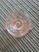 Hazel Atlas - Royal Lace - Tazza in vetro depressione e lattiera duo - vetro rosa  