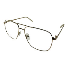 Eyeglasses Unisex Aviator Pilot Gold Metal 56-15-140 Full Rim Demo-Lens New