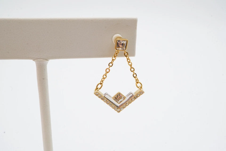 Brincos de cristal Swarovski tom dourado - Imagem 3 de 4