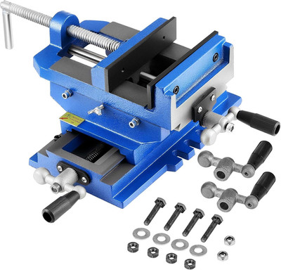 Cross Slide Drill Press Vise, 4 Inch Jaw Width, 2 Way X-Y Axis Bench Vise, 3.5 I
