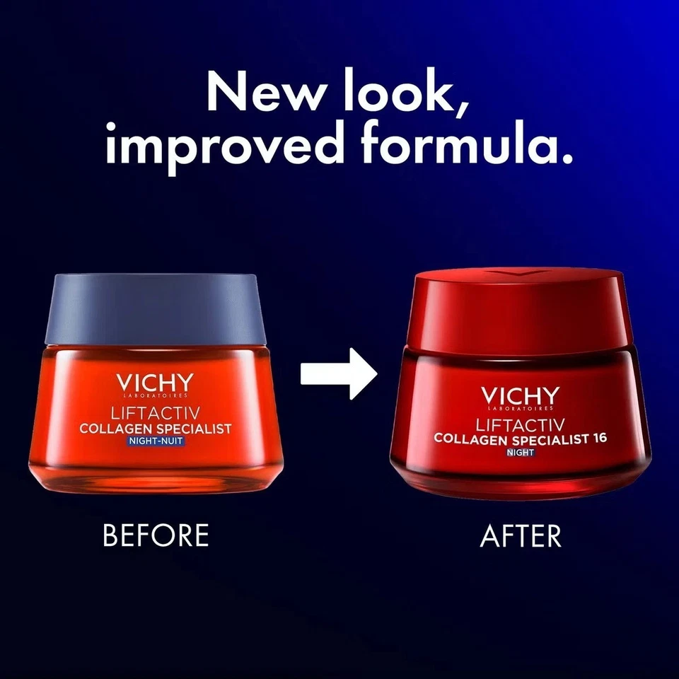 Vichy Liftactiv 胶原蛋白专家晚霜 50 毫升 | 抗衰老双色 — 第 2/3 张图片