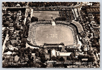 Postcard Real Photo Lord's Cricket Ground London From The Air RPPC