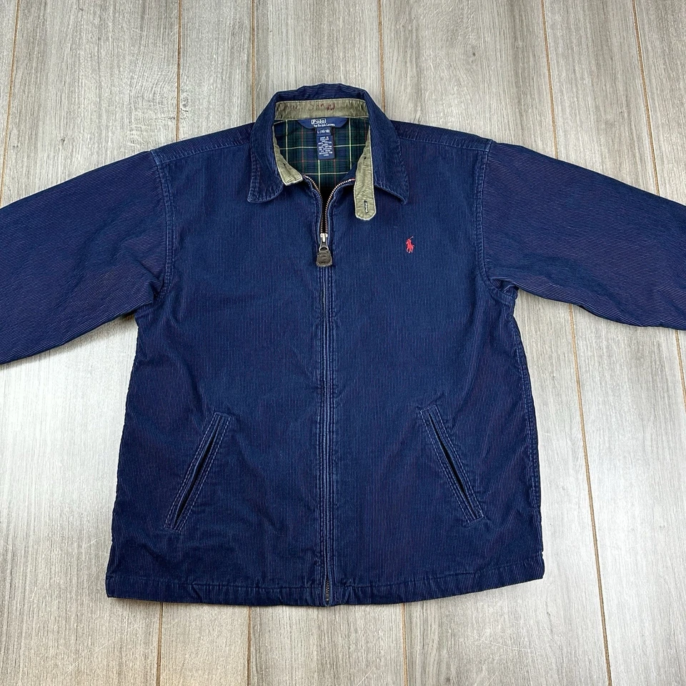 Chaqueta Polo Ralph Lauren Niños L (16-18) Pana Azul Cuello con lengüeta Clásica *defectos Foto 4 de 4