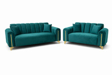 Antalya Turkish Sofa Plush Velvet 1 2 3 Seater Sofa Set UK Manufactured