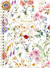 Spiral Notebook - Notebooks with Back Pocket, 5.7"  8.2", Journal Notebook with