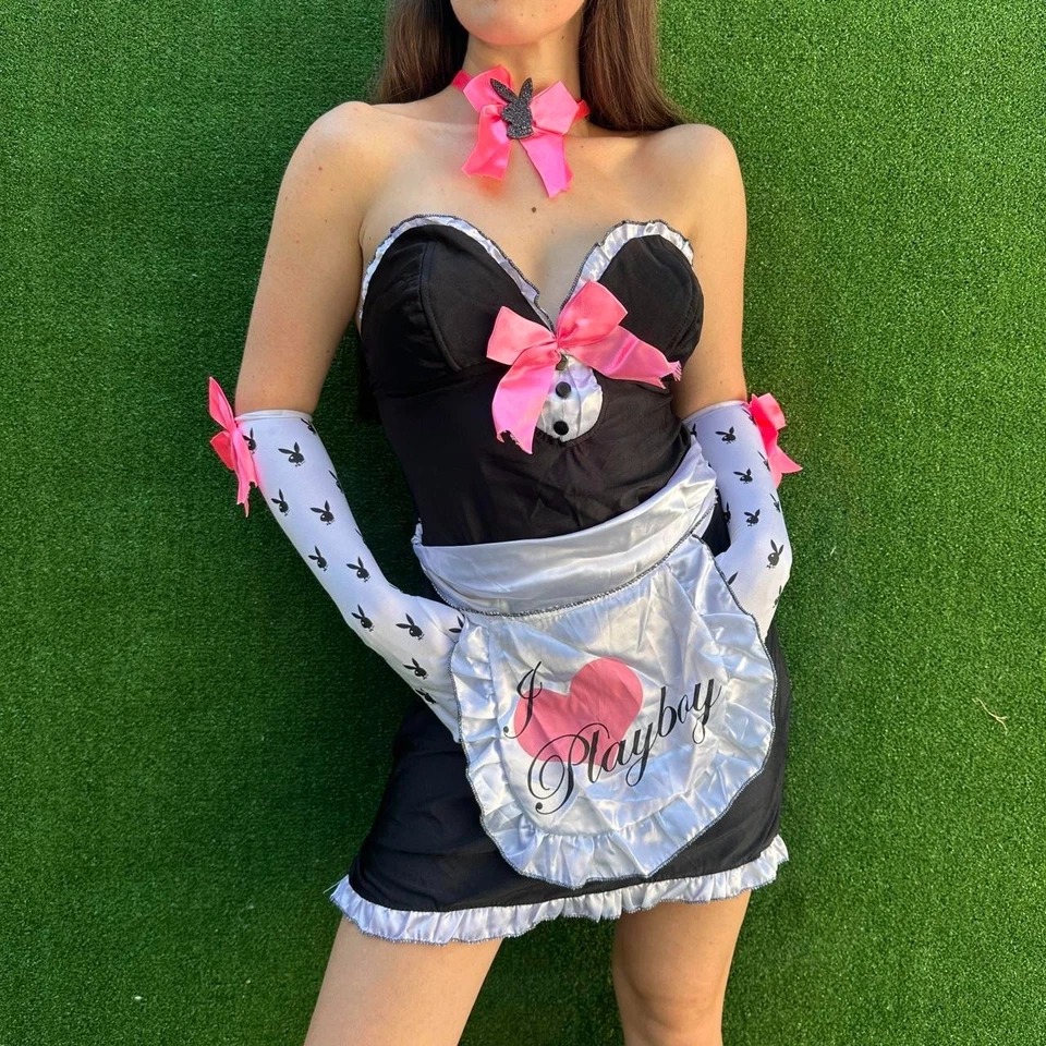 Y2K Playboy Costume Mansion Maid Large 10-14 French Maid Halloween - Image 4 of 4