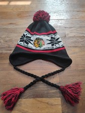 Chicago Blackhawks New Era Beanie Knit Pom Ear Flap Winter NHL Hat