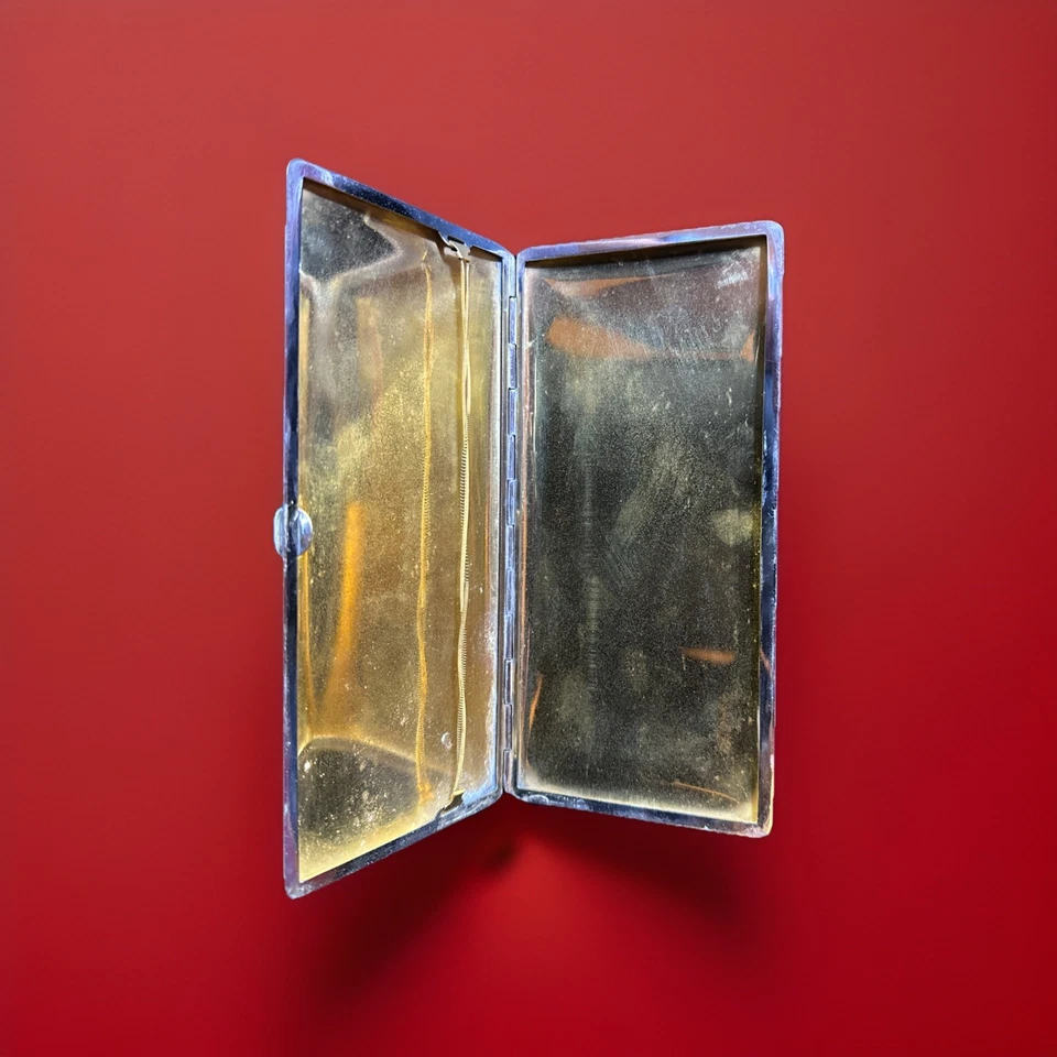 Estuche de cigarrillos japonés vintage con laca Maki-e - interior dorado (c.1940) Foto 3 de 4