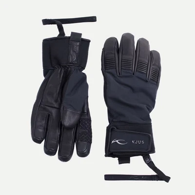 Kjus Herren Transport Leder Skihandschuhe Ski Handschuhe Schwarz Größe 8,5 9,5