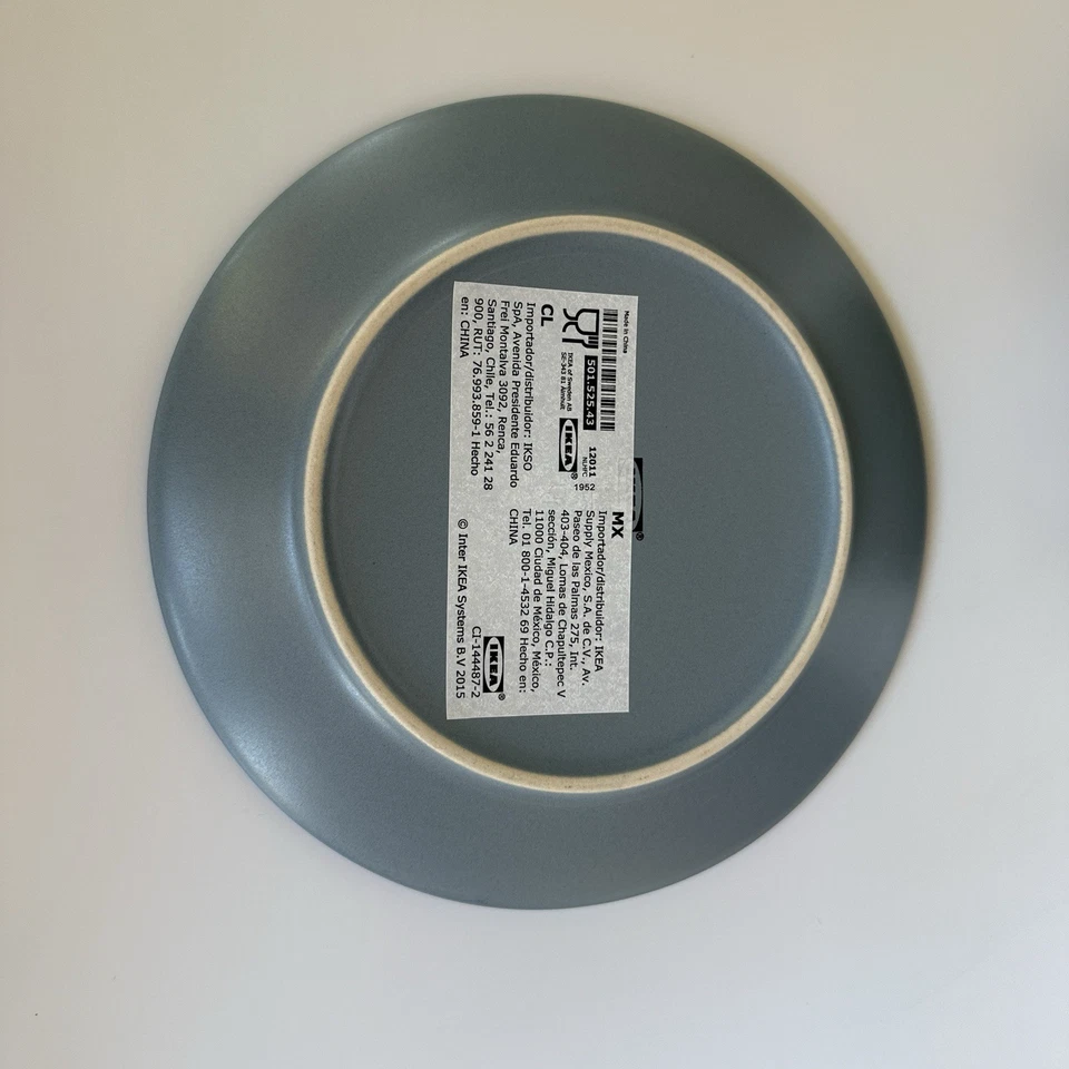 Set Of 5 - IKEA NEW Dinera 12011 Matte Blue/Gray Salad Plates - Image 4 of 4
