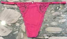 NEW Victoria Secret Dream Angels Lace Trim V-string Panty Luscious Rose - XL XXL