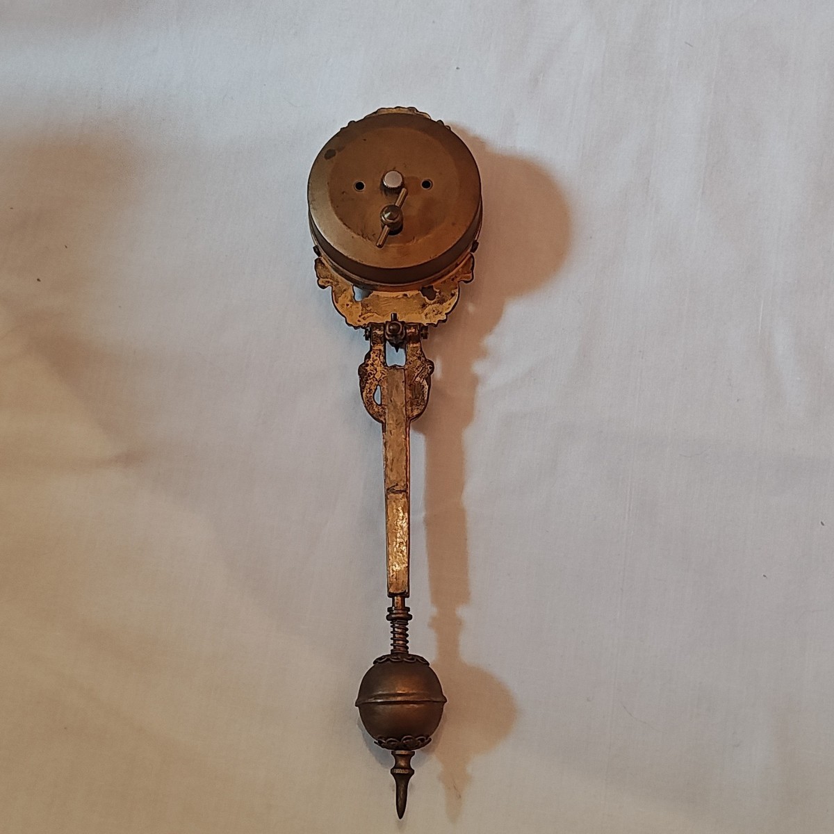 Rare Junghans Swinger Clock Mechanical Bronze Figural Antique Wood