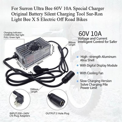 For Surron Ultra Special Charger Battery Charging Light Bee X S Electric Road 