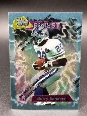1995 Topps Finest BARRY SANDERS Boosters #166 w/ Protective Coating Peel Lions