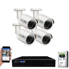 8 Channel 4K NVR 5MP POE Audio & Video Security Camera System - Four 5MP 1920...