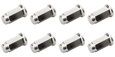 (8 Pack) ITP Flat Base Chrome Lug Nut 10mm x 1.25mm Thread Pitch w/14mm Head