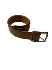 Brown Leather Belt Butterfly Embossed Boho Western Distressed 30