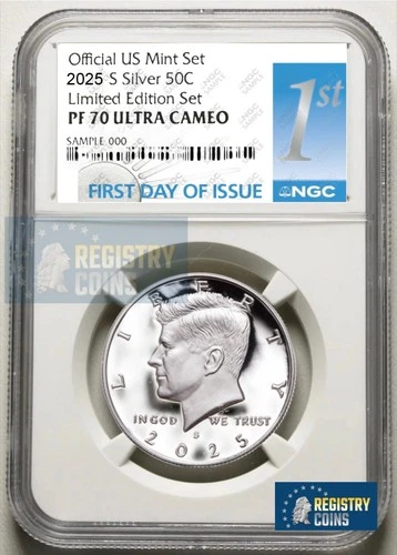 2025 S Kennedy SILVER Half Dollar 50C NGC PF70 First Day   Limited Edition Set !