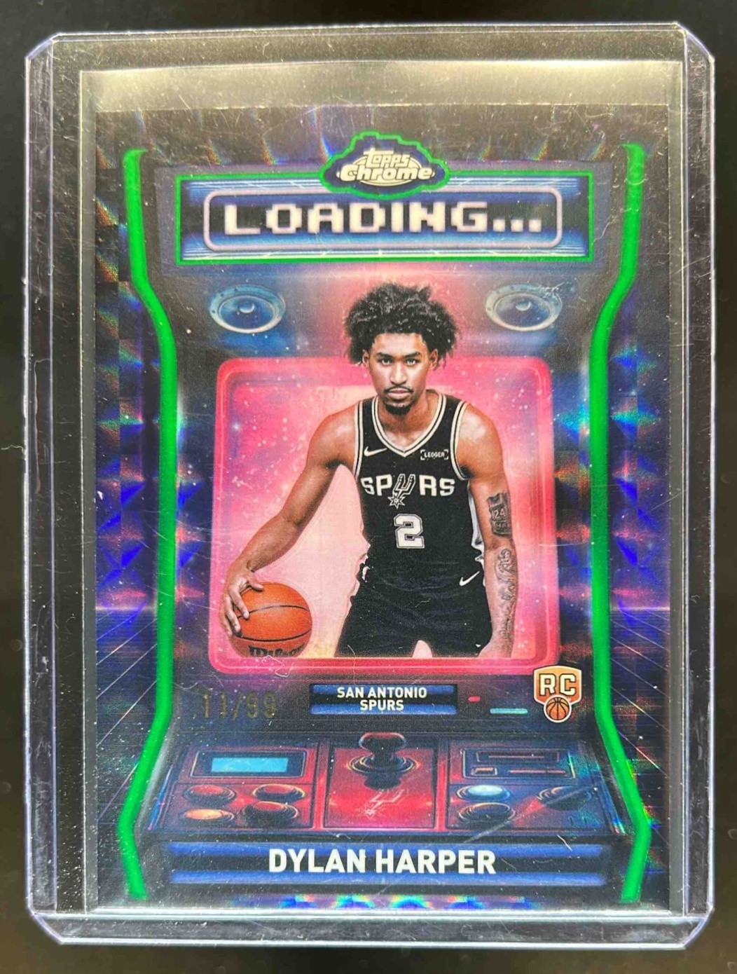 2025-26 Topps Chrome Dylan Harper Loading RC Geometric Green Refractor #/99