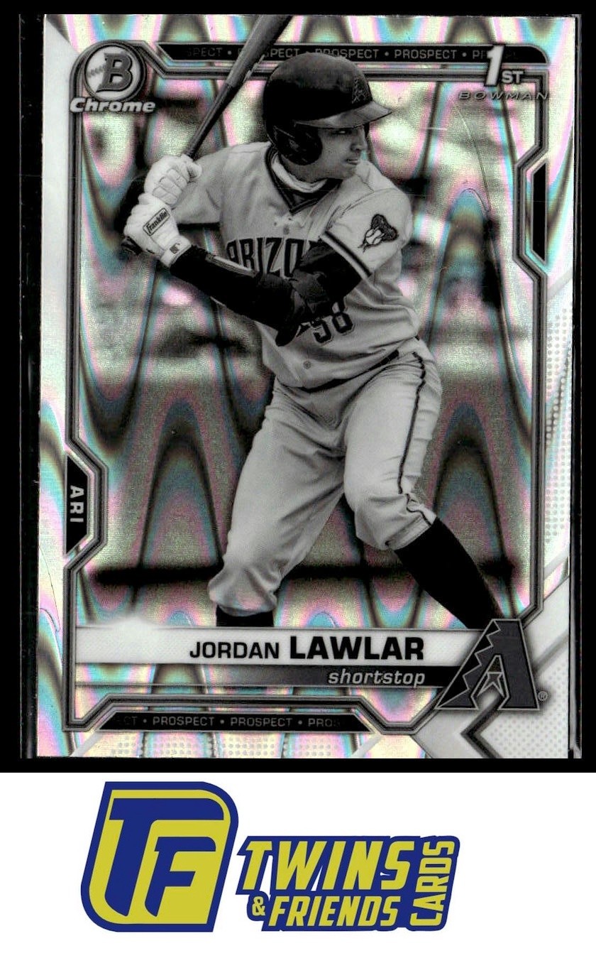 2021 Bowman Draft #BDC-194 Jordan Lawlar Chrome Black & White RayWave Refractor