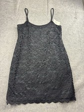 VTG Delicates Black Tank Lace Mini Dress Party Sexy Going Out Y2K Sexy Women’s L