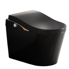 Matte Black Tankless Modern Smart Toilet With Bidet, Auto Flush, Auto Open/Close