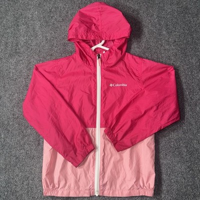 Columbia Jacket Youth Girls Size Small Pink Casual Outdoor Rain Zip Up