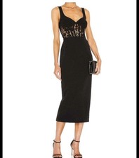 Bardot Women's Corset Lace Midi  Dress Sleeveless Black Size 8/ Medium