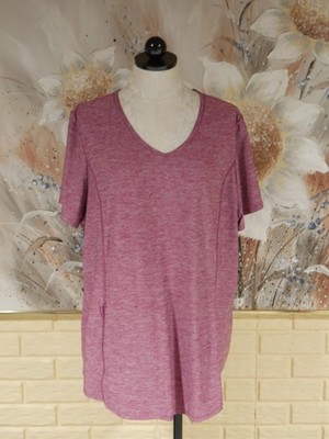 EUC DULUTH TRADING RED VIOLET HEATHER ARMACHILLO XXL S/S PULLOVER V-NECK SHIRT