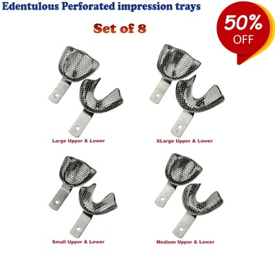 Abdrucklöffel Edentulous Perforated Full denture Dental Impression Tray Set of 8