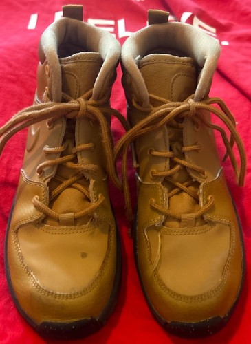 Nike Manoa Leather Hiking Boots Kids Boys Girls Wheat Black BQ5373-700 Youth 2Y