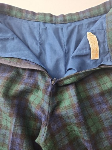 Pendleton Women 100% Wool Pants 10/12 Tartan Blue Green Plaid Lined 28x31 Preppy - Picture 12 of 12