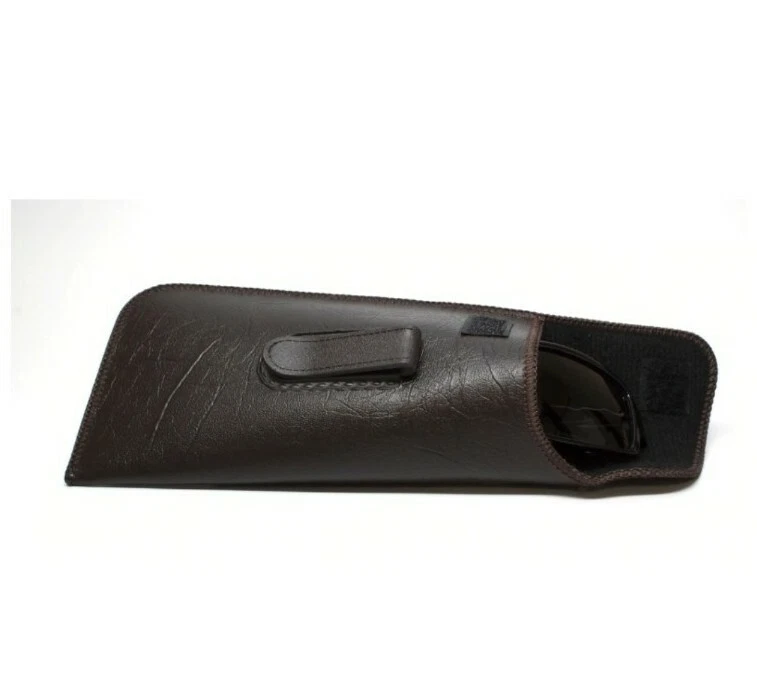 Soft brown feltbags belt case cover pocket eye-wear reading sunglasses spectacle - Image 2 of 4