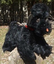 Vintage Steiff Black Mohair Jointed Snobby Poodle