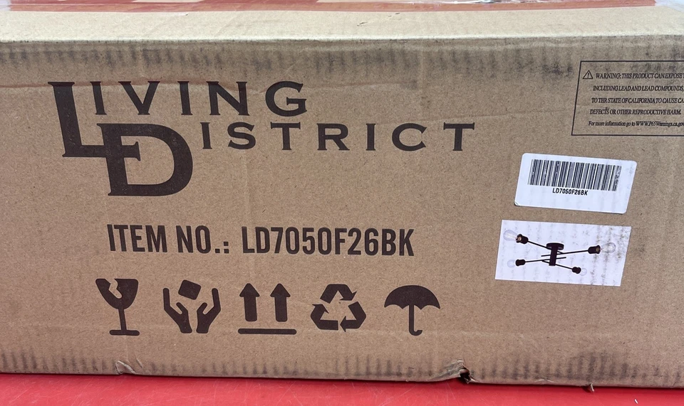 Elegant Lighting LD7050F26 Xavier 4 Light 26"W Semi-Flush Ceiling - Black - Image 2 of 4