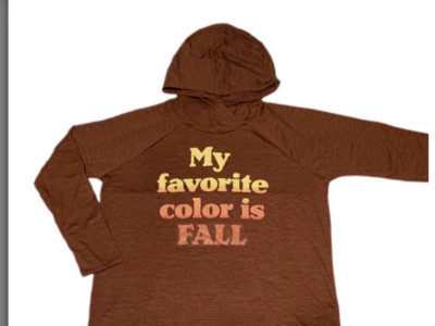 LuLaRoe XS Amber hooded sweatshirt brown my favorite color is fall seasons NWT