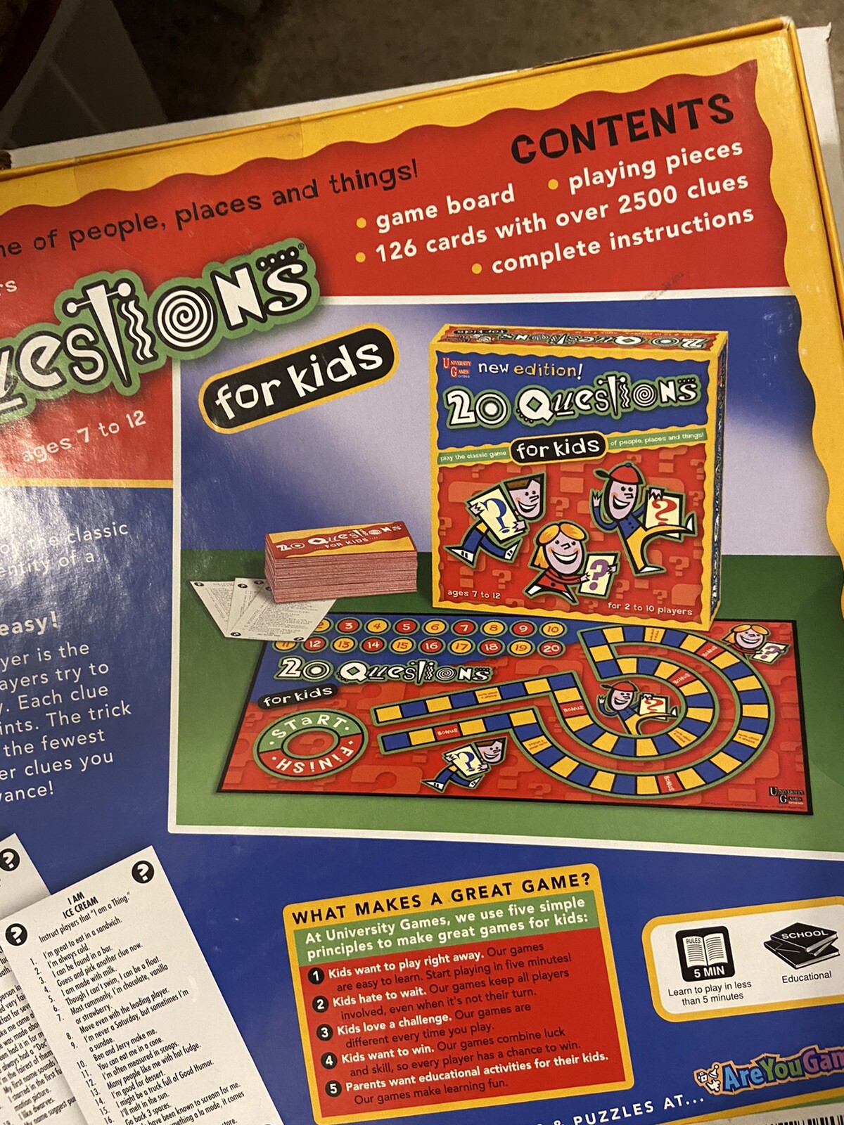20 Questions For Kids Board Game University Games (2003) | eBay