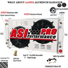 4 Row Radiator Shroud Fan Fit 1988-1999 CHEVY GMC TRUCK C/K 1500 2500 3500 5.7L