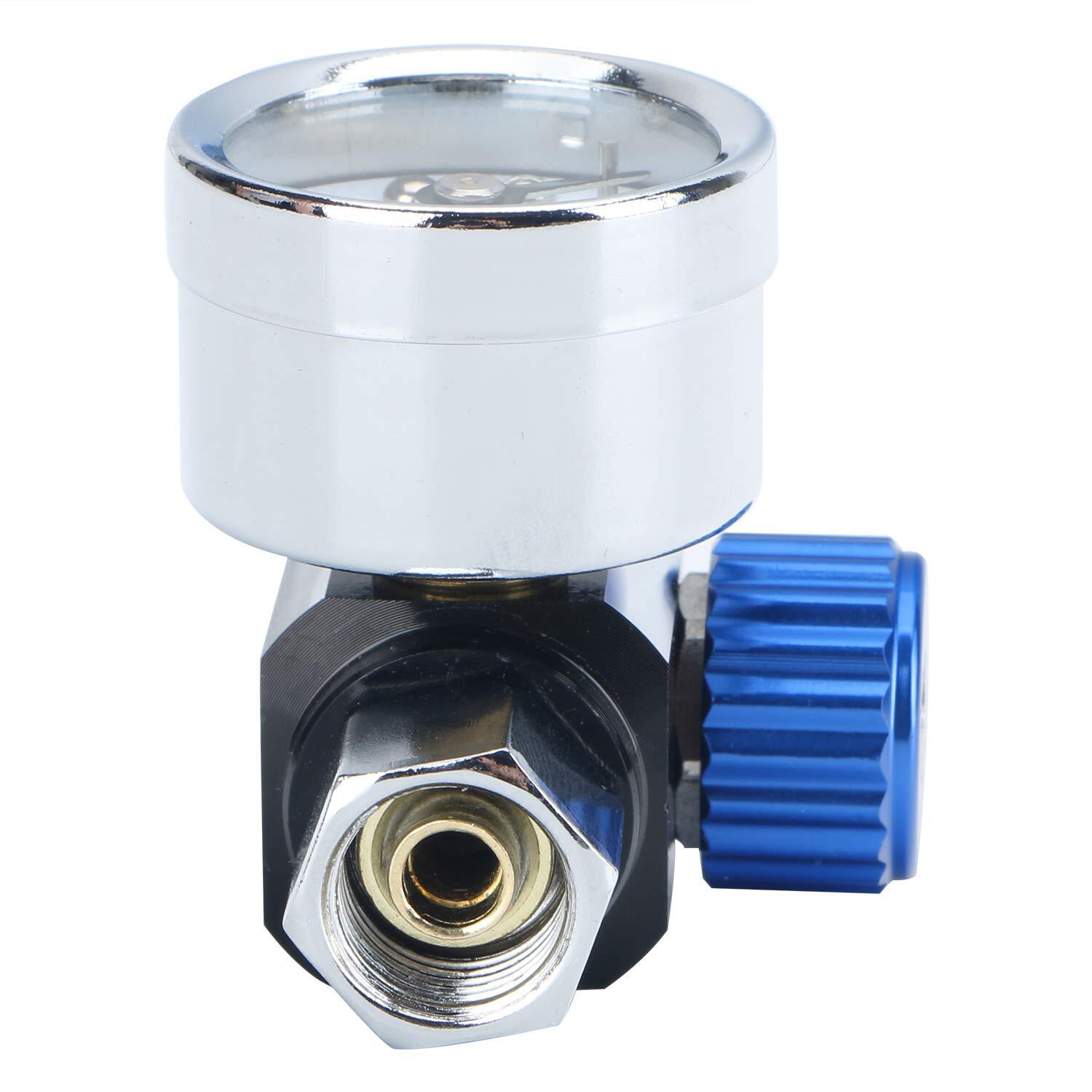 1/4”Spray Paint Gun Air Pressure Regulator with Pressure Gauge
